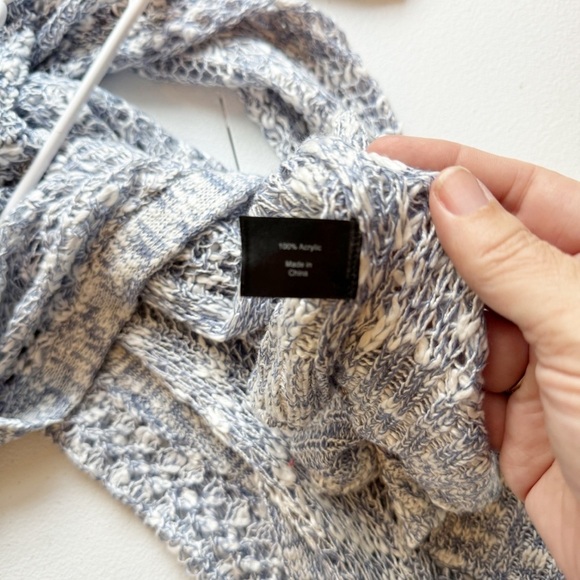 Lane Bryant Blue Fisherman’s Open Knit Front Cardigan Sweater Plus Size 14/16 - Picture 7 of 9